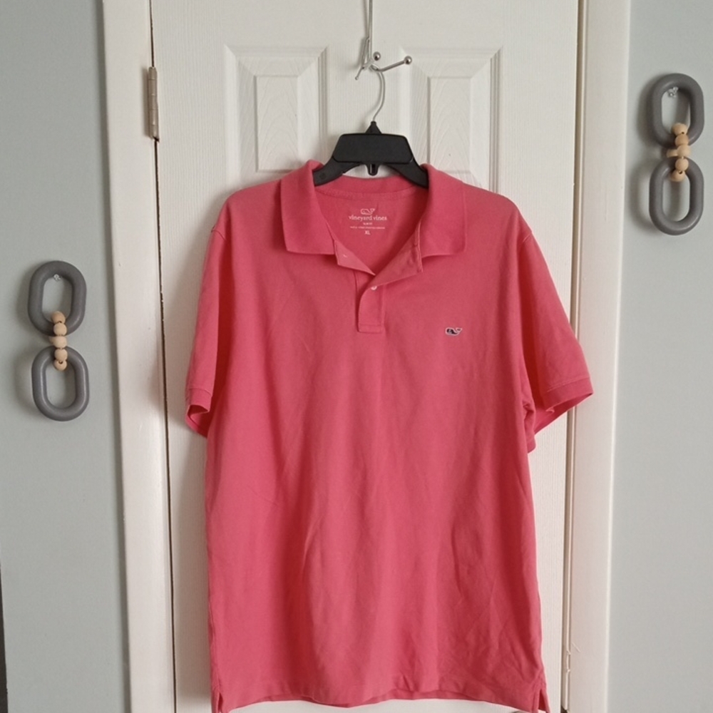 {$15 BUNDLED} VINEYARD VINES Pale Pink Slim Fit Short Sleeve Polo Shirt